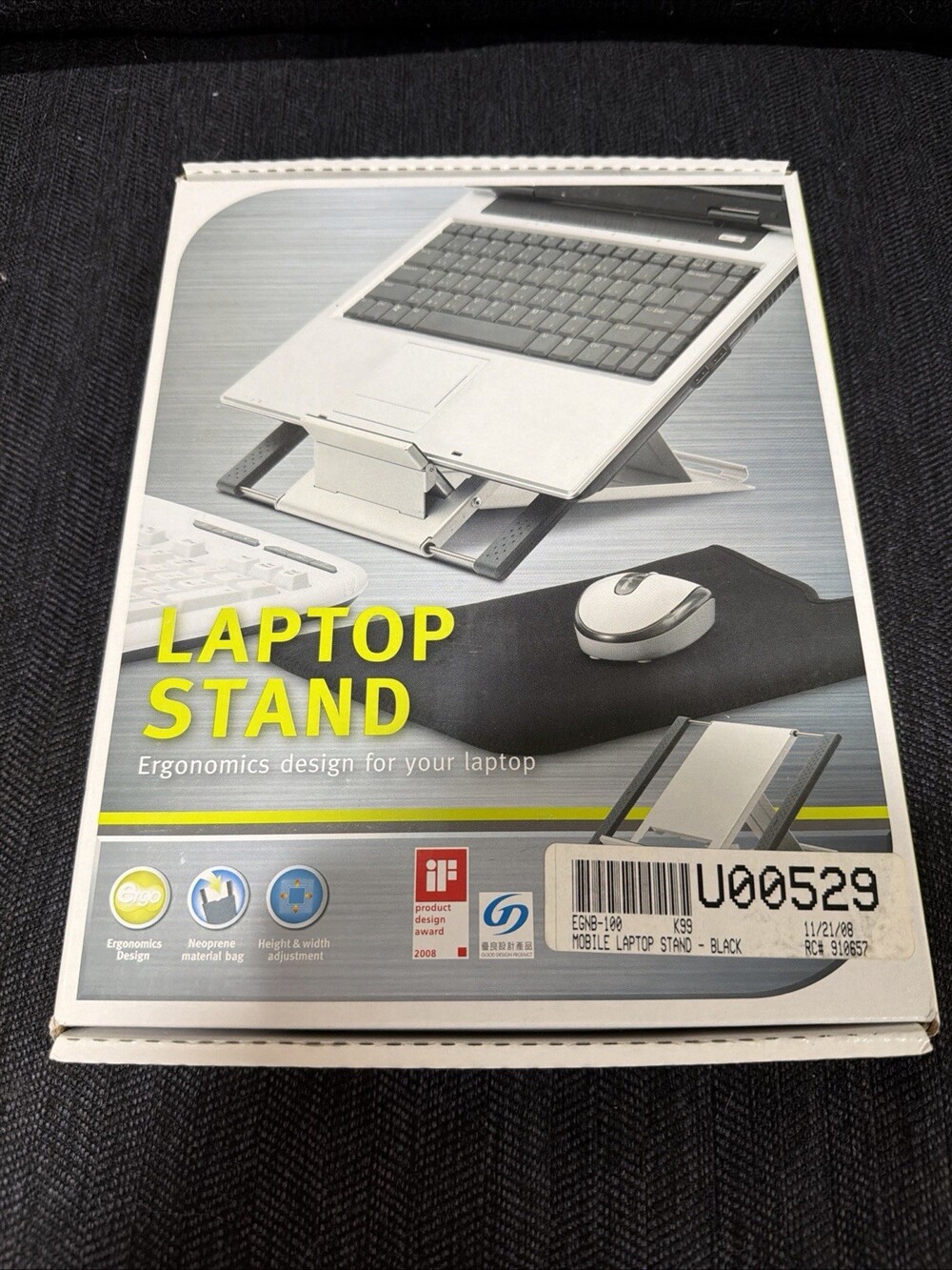 GOLDTOUCH Ergonomic Laptop Stand 6-Position Height Adjust - Cooling Riser + Neop